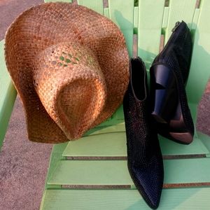 Sparkling Cowboy Style Black Boots